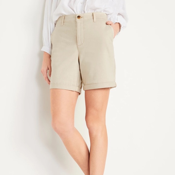 NWT OLD NAVY High-Waisted OGC Pull-On Chino Shorts f-- 7-inch inseam: - Picture 2 of 6